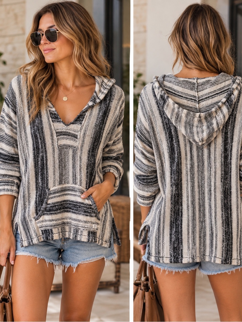 Billabong Baja Beach Boho Costal Hoodie size small Cotton blend